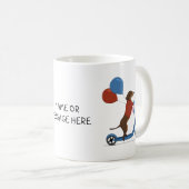 Mug Dachshund sur scooter avec ballons (Devant droit)