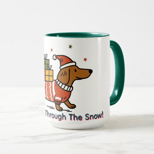 Mug Dachshund Through The Snow  (Devant droit)