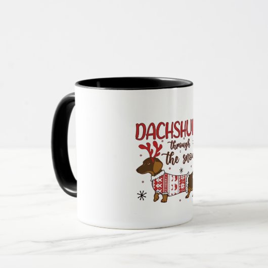 Mug Dachshund Through The Snow Christmas Dog Lover (Devant gauche)