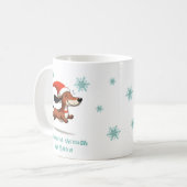 Mug Dachshund through the Snow puppy dog Christmas (Devant gauche)