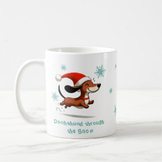 Mug Dachshund through the Snow puppy dog Christmas