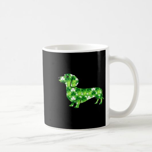 Mug Dachshund trèfle St Patrick drôle de chien (Droite)