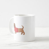 Mug Dachshund Wiener Dog dans un pull (Devant gauche)