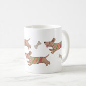 Mug Dachshunds Dashshunds Cute Saucisses en marche (Devant droit)