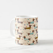 Mug Dachshunds drôles en chapeaux et pulls (Devant gauche)
