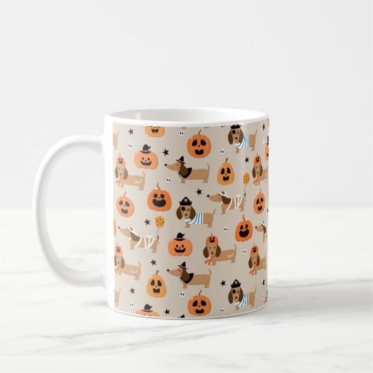 Mug Dachshunds en Halloween Costumes Motif (Gauche)
