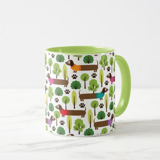 Mug Dachshunds En Promenade Dans Le Parc (Devant droit)