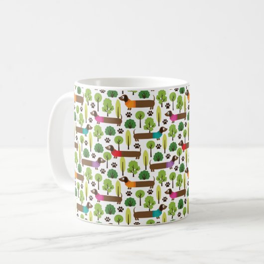 Mug Dachshunds En Promenade Dans Le Parc (Devant gauche)