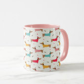 Mug Dachshunds en Sweaters Motif de vacances (Devant droit)