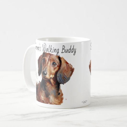 Mug Dachshunds/ Grand's Walking Buddy Modern (Devant gauche)