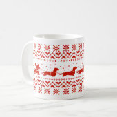 Mug Dachshunds Sleigh de Noël avec l'écureuil vacances (Devant gauche)