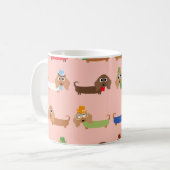 Mug Dachshunds sur rose (Devant gauche)