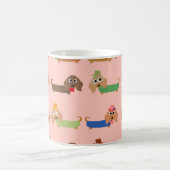 Mug Dachshunds sur rose (Centre)
