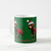 Mug Dachsing Through The Snow Dachshund Chien Saucisse (Devant gauche)