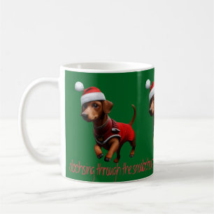 Mug Dachsing Through The Snow Dachshund Chien Saucisse