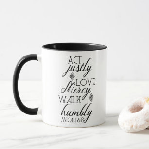Mug D'acte promenade de pitié d'amour juste humblemen