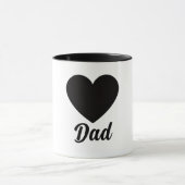 Mug Dad - Classic Black Heart Typography (Centre)