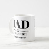 Mug Dad Est. Year Name Number Bold Font (Devant gauche)