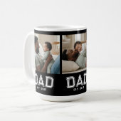 Mug Dad Established 3 Photo Collage Custom White Black (Devant gauche)