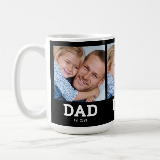 Mug Dad Established Black 3 Photo (Gauche)