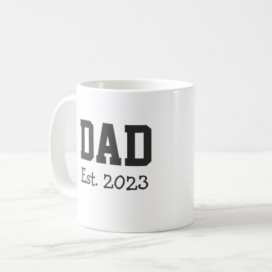 Mug Dad Established Bold Black Text White (Devant gauche)