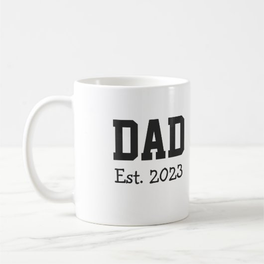Mug Dad Established Bold Black Text White (Gauche)