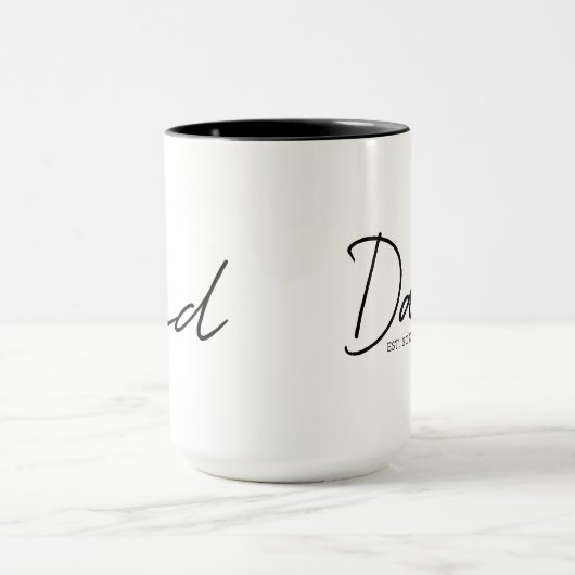 Mug Dad Established Minimal Modern Script Black (Centre)