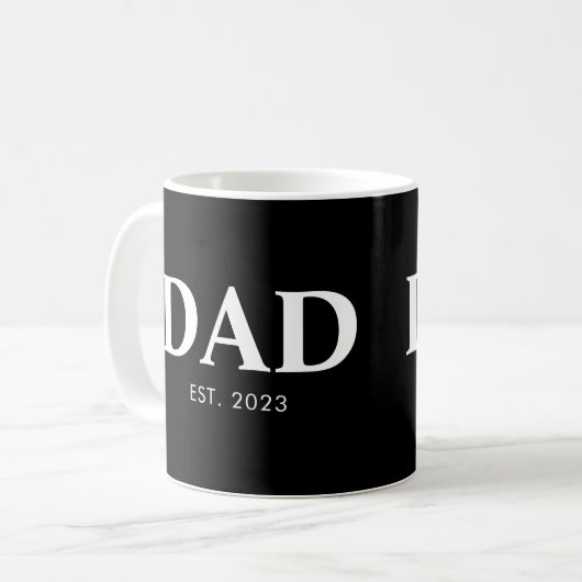 Mug Dad Established Minimal Simple Text Est Year (Devant gauche)
