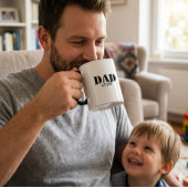 Mug Dad Established Simple Bold Black Font