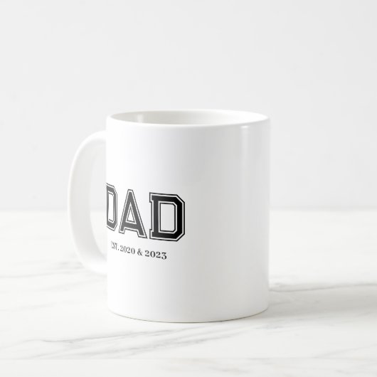 Mug Dad Established Simple Modern College Typography (Devant gauche)