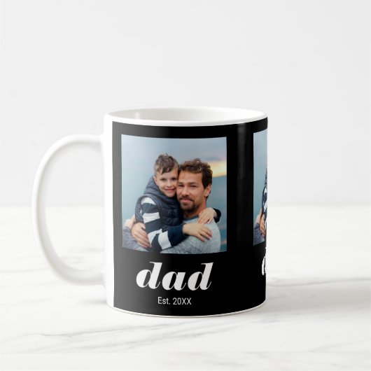 Mug Dad Established Typography Noir 3 Photo (Gauche)