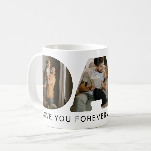 Mug DAD Letter Photo Collage  (Devant gauche)