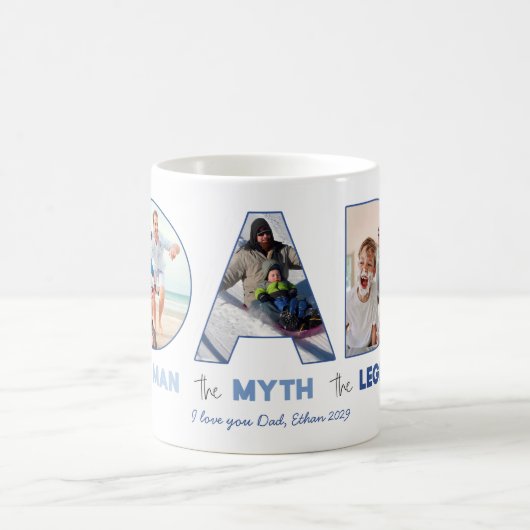 Mug DAD Man Myth Legend Photo Cutout Letters Père (Centre)