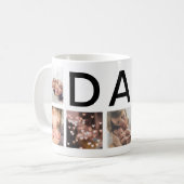 Mug DAD moderne élégant texte Multi 7 Photo (Devant gauche)