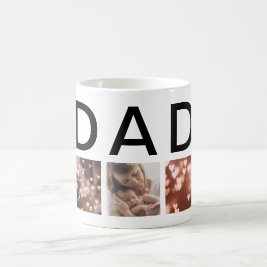 Mug DAD moderne élégant texte Multi 7 Photo (Centre)