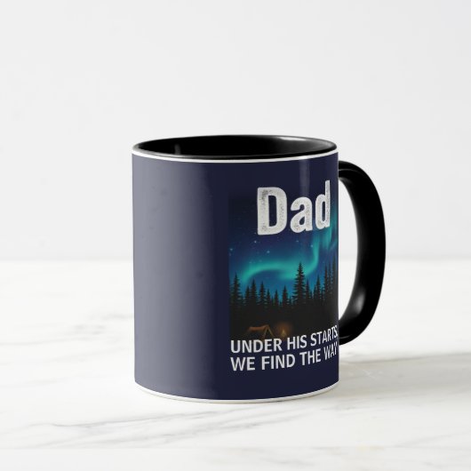 Mug Dad Northern Lights Camping Customizable (Devant droit)