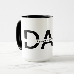 Mug DAD personnalisé avec les noms des enfants pou