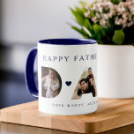 Mug DAD Photo Marine Fête des pères Keepsaké personnal<br><div class="desc">Unique et mémorable tasse à café papa personnalisée. Le design comprend les lettres "DAD" avec une photo personnalisée affichée dans chaque lettre. Ajoutez votre nom pour un cadeau de fête des pères vraiment personnalisé. Conception par Moodthology Papery.</div>