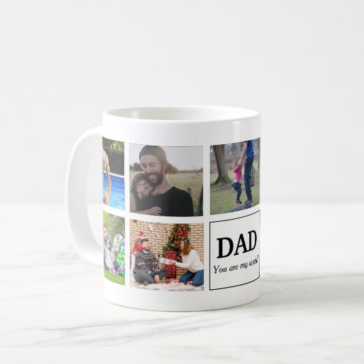 Mug Dad You Are My World Custom  Photo Collage (Devant gauche)