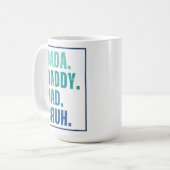 Mug Dada Daddy Papa Bruh en détresse Fête des pères bl (Devant gauche)