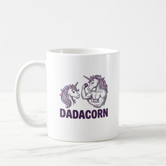 Mug Dadacorn Funny Unicorn Dad Vector Shirt Design_1 (Gauche)