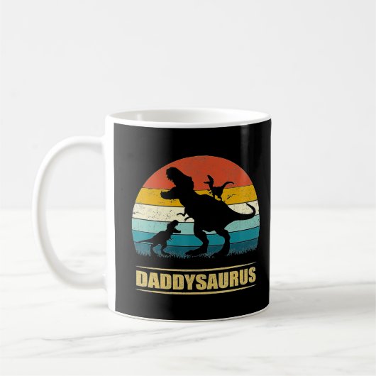 Mug Daddy Dinosaur Daddysaurus 2 enfants Fête des père (Gauche)