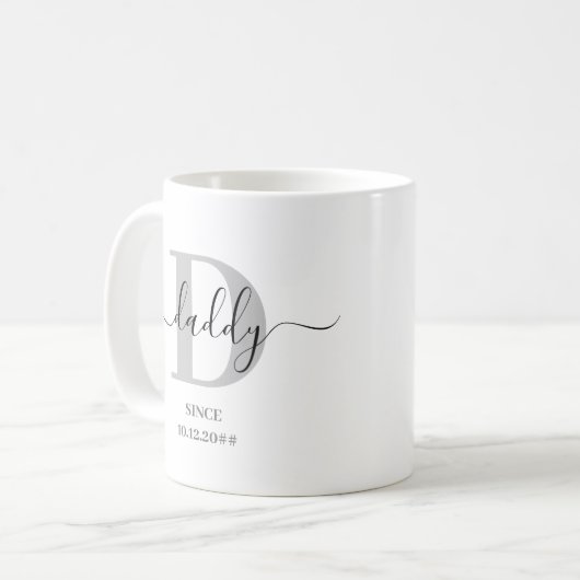 Mug Daddy Elegant Script Monogramme (Devant gauche)