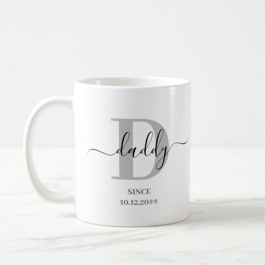 Mug Daddy Elegant Script Monogramme (Gauche)