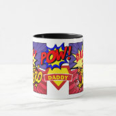 Mug DADDY Est Mon SUPERHERO Personnalisé Héros COMIC (Centre)