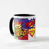Mug DADDY Est Mon SUPERHERO Personnalisé Héros COMIC (Devant gauche)