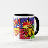 Mug DADDY Est Mon SUPERHERO Personnalisé Héros COMIC (Devant droit)