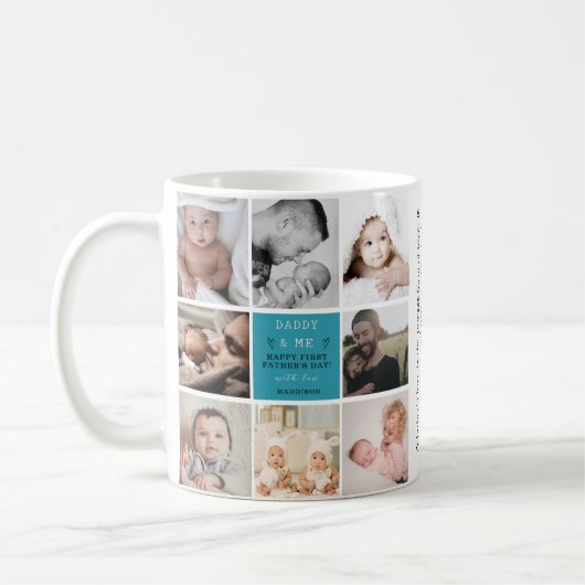 Mug 'Daddy & Me' 1ère Fête des pères Photo Collage tas (Gauche)