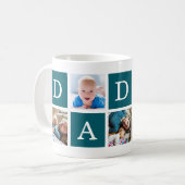 Mug Daddy Minimal Color Block Photo Collage Bleu (Devant gauche)