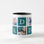 Mug Daddy Minimal Color Block Photo Collage Bleu (Centre)